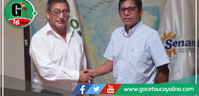 Alcalde Rodolfo Lovo recibe informe de Senamhi sobre alerta hidrológica roja en provincia de Ucayali