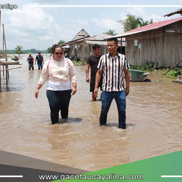 Alcalde provincial y equipo de Defensa Civil supervisan zonas afectadas por inundaciones en Contamana