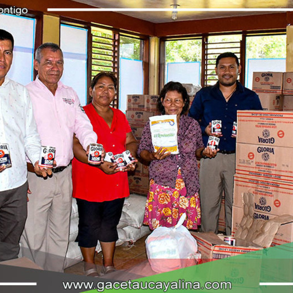 Distribución de productos del Programa Nacional Vaso de Leche en Sepahua