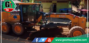 Maquinarias de la Municipalidad de Tahuania en acción