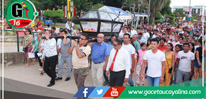 Recepción de la Virgen María y Santo Sepulcro en el Palacio Municipal durante la Semana Santa