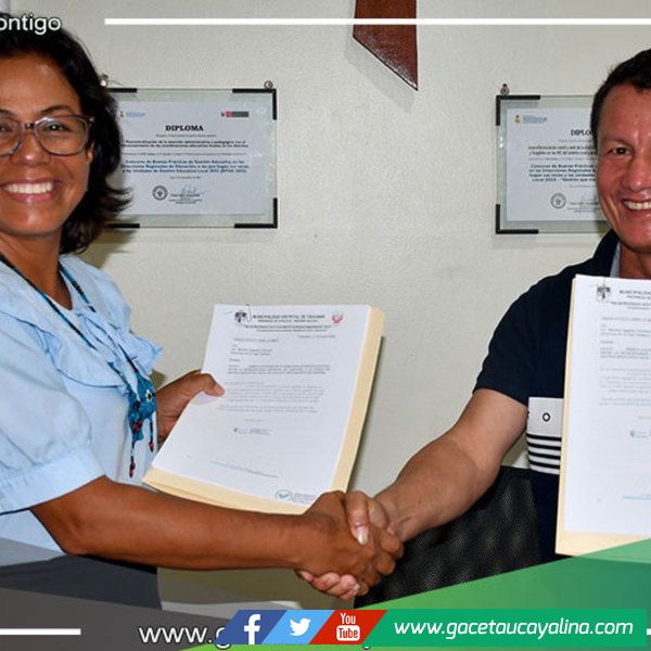 Firman convenio para mejorar servicio educativo en Tahuania