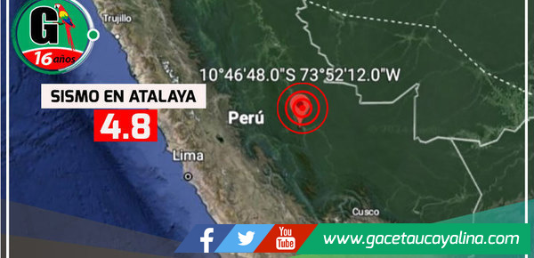 Sismo de Magnitud 4.8 Estremece la Ciudad y Provincia de Atalaya