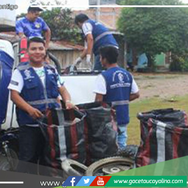 Eliminan 15 toneladas de criaderos de zancudos en campaña contra el dengue en Juanjuí