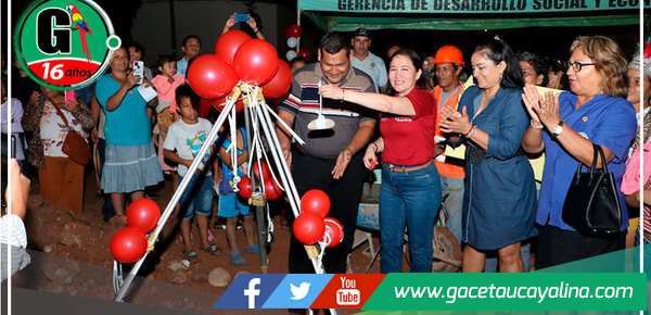 Colocaron la Primera Piedra para la pavimentación de la Av. 9 de Octubre en Pucallpa