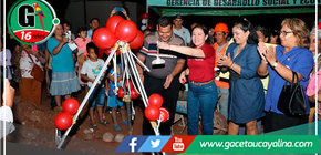 Colocaron la Primera Piedra para la pavimentación de la Av. 9 de Octubre en Pucallpa