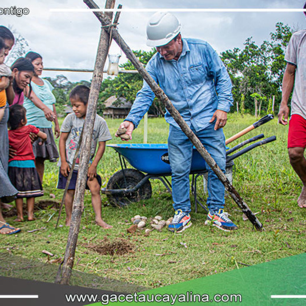 Alcalde de Tahuanía inaugura obra educativa histórica en Comunidad Nativa Checopiari