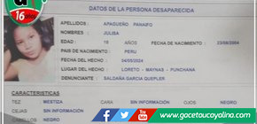 Jovencita desaparece en extrañas circunstancias en Iquitos