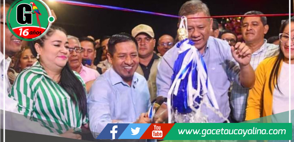 Gobernador Dr. René Chávez inaugura la Alameda Raymondi y el Paseo del Caucho