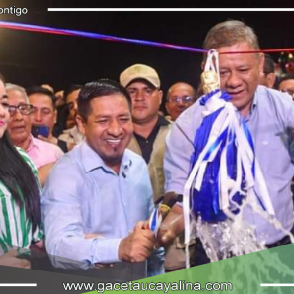 Gobernador Dr. René Chávez inaugura la Alameda Raymondi y el Paseo del Caucho