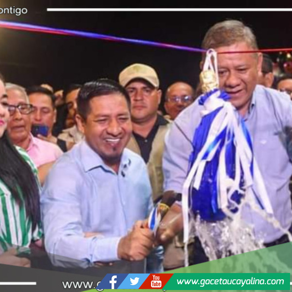 Gobernador Dr. René Chávez inaugura la Alameda Raymondi y el Paseo del Caucho