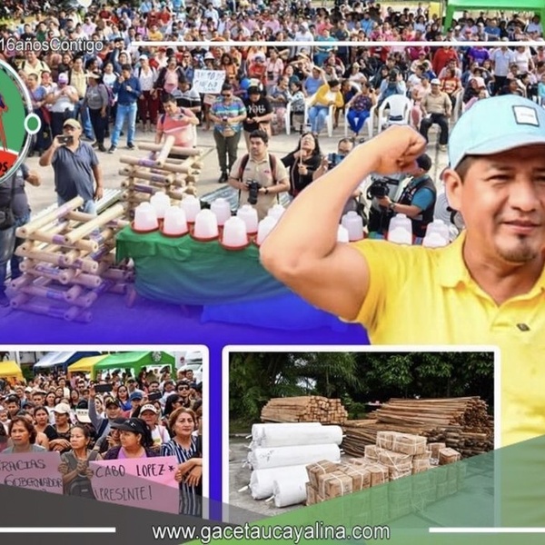 Gobernador entrega implementos y materiales para construcción de galpones en Maynas 
