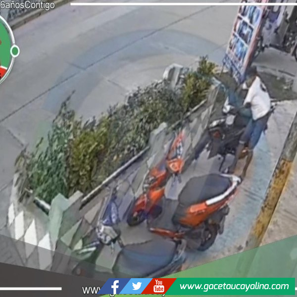 Delincuentes roban moto 