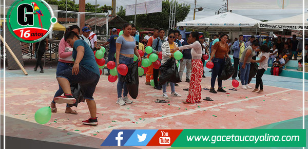 Familias se reúnen para disfrutar de juegos organizados por el municipio de Irazola