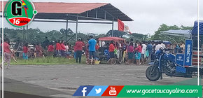 Personal de la policía asignados a Pavayacu y trompeteros dentro del lote 8