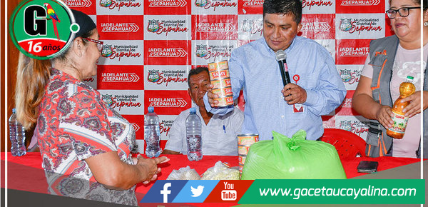 Municipalidad de Sepahua entrega canastas de alimentos a adultos mayores