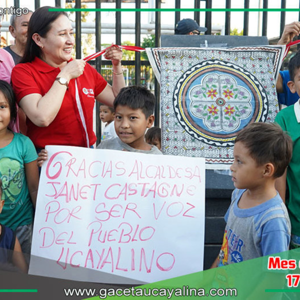 Janet Castagne Entrega Pavimento al A.H. Jorge Chávez en Pucallpa