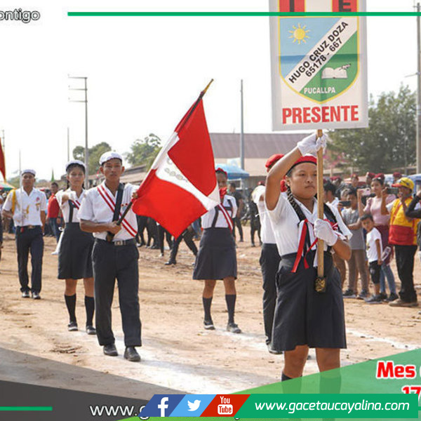 Desfile Escolar en la Av. Túpac Amaru conmemora 203 años de Independencia en Pucallpa