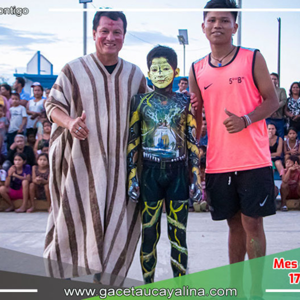Niños y jóvenes brillan en el concurso de cuerpos pintados en Tahuanía