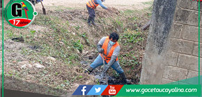 Sepahua intensifica la limpieza de buzones y caños naturales