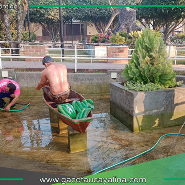 Municipalidad de Coronel Portillo revitaliza las piletas del Reloj Público de Pucallpa