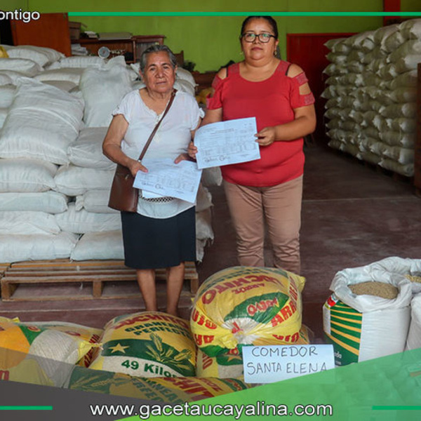 Alcalde Francisco de Asís Mendoza entrega alimentos a comedores populares del río Inuya