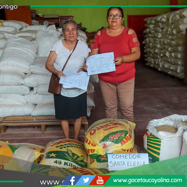 Alcalde Francisco de Asís Mendoza entrega alimentos a comedores populares del río Inuya