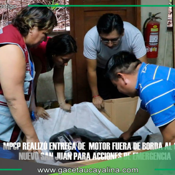MPCP entrega motor fuera de borda al centro poblado San Juan