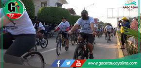 Promueven integración familiar con gran bicicleteada en Pucallpa