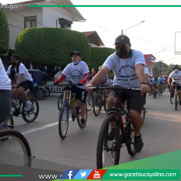 Promueven integración familiar con gran bicicleteada en Pucallpa
