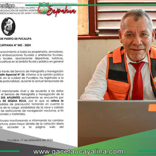 Municipalidad de Sepahua implementa medidas ante descenso crítico del río Ucayali