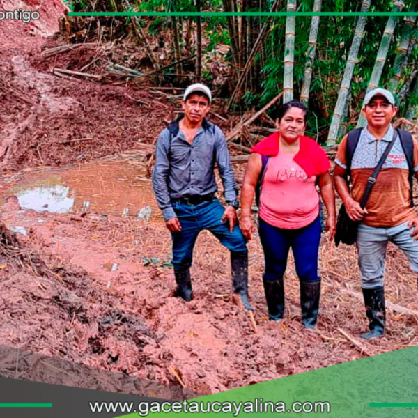 Consejero regional evalúa obra paralizada por lluvias