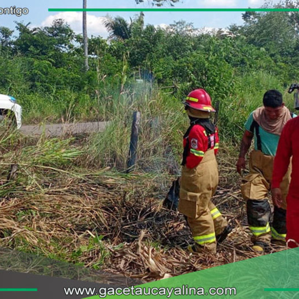 Serenazgo y Bomberos controlan incendio en carretera Aguas Calientes Contamana