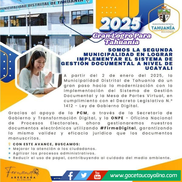 Tahuania lanza Mesa Virtual y gestión documental moderna