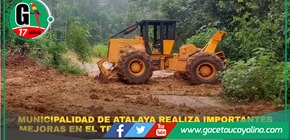 Municipalidad de Atalaya completa obra de apertura en ruta de Santa Fe.