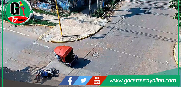 Cámaras y serenos auxilian tras accidente por imprudencia en Pucallpa