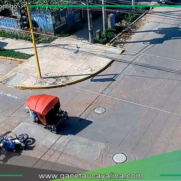 Cámaras y serenos auxilian tras accidente por imprudencia en Pucallpa