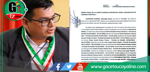  Consejero Leonardo Mallqui denuncia pagos irregulares en DIREPRO