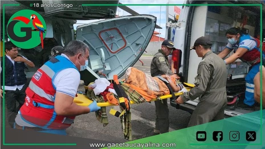 Menor herido de bala fue trasladado en helicóptero de la Fuerza Aérea del Perú hacia Yurimaguas