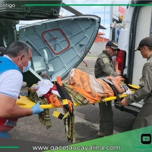 Menor herido de bala fue trasladado en helicóptero de la Fuerza Aérea del Perú hacia Yurimaguas