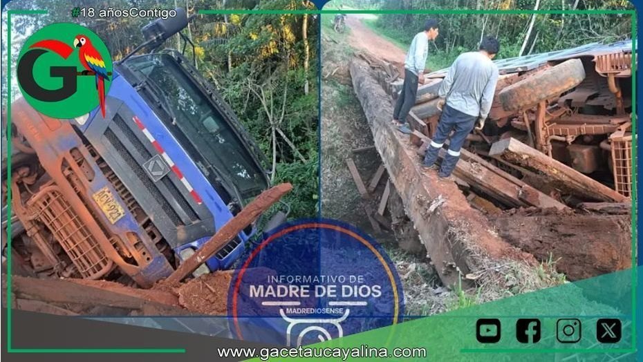 Accidente en puente deja incomunicada a comunidad de Miraflores en Madre de Dios.