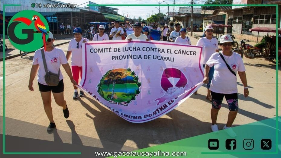 Municipalidad de Ucayali marcha por la prevención del cáncer de mama