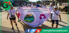Municipalidad de Ucayali marcha por la prevención del cáncer de mama
