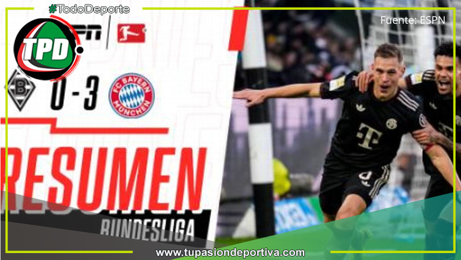 Bayern Múnich vence con autoridad y continúa invicto en la Bundesliga