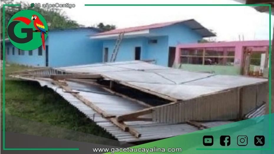 Lluvias destruyen colegio en Tangarana y autoridades inician reparaciones