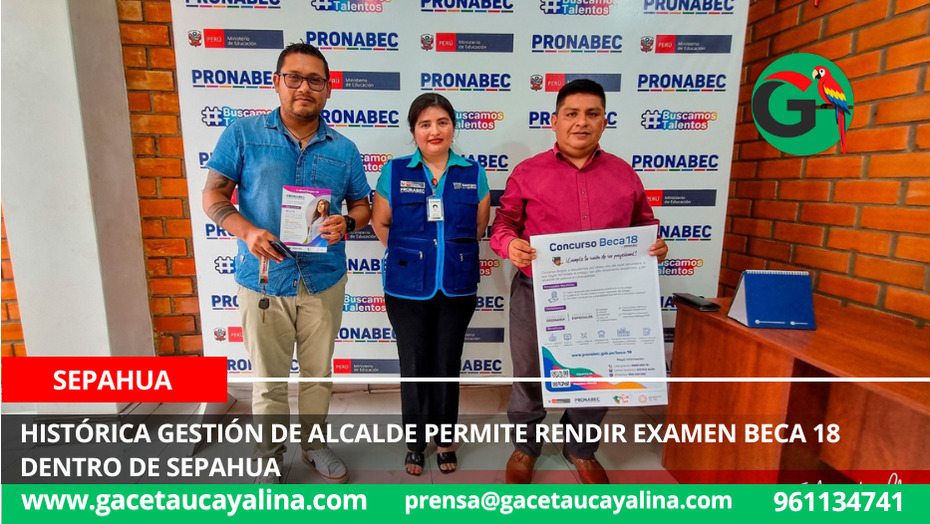 Histórica gestión de alcalde permite rendir examen Beca 18 dentro de Sepahua