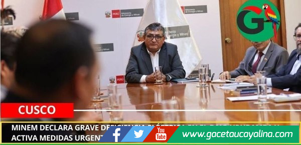 Minem declara grave deficiencia eléctrica en el Bajo Urubamba y activa medidas urgentes.