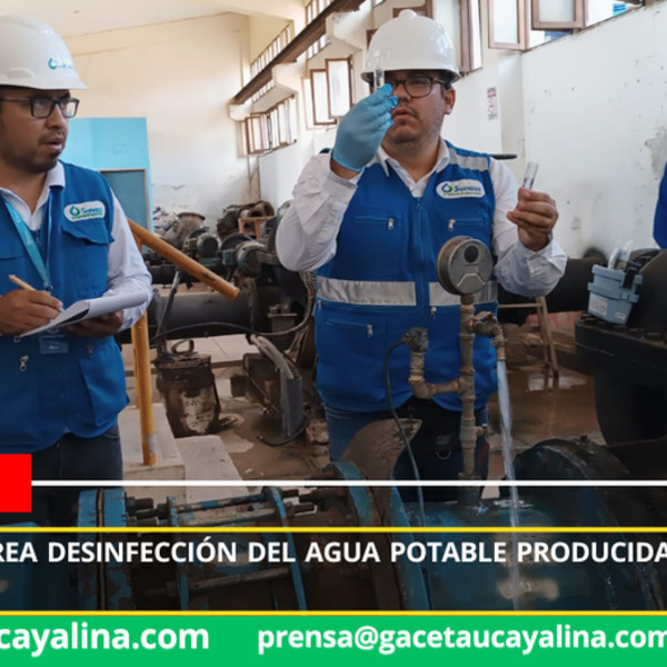Ucayali: Sunass monitorea desinfección del agua potable producida por la EPS Emapacop S.A.