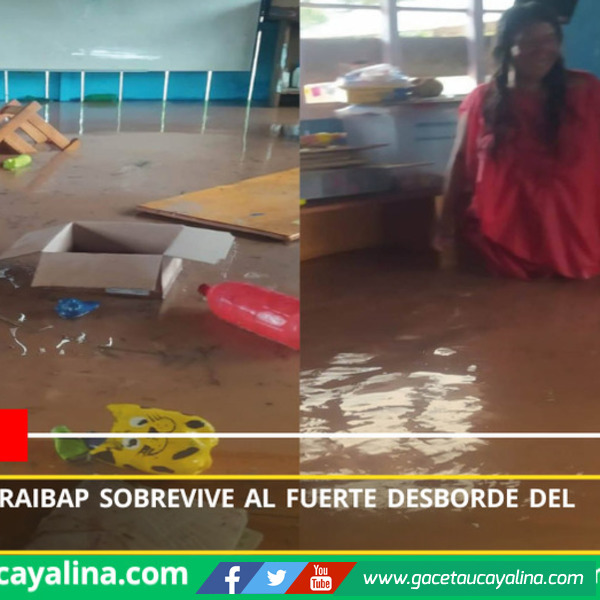 Maestra de FETRAIBAP sobrevive al fuerte desborde del río Ene