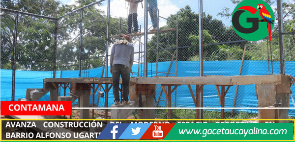 Avanza construcción del moderno espacio deportivo en barrio Alfonso Ugarte en Contamana